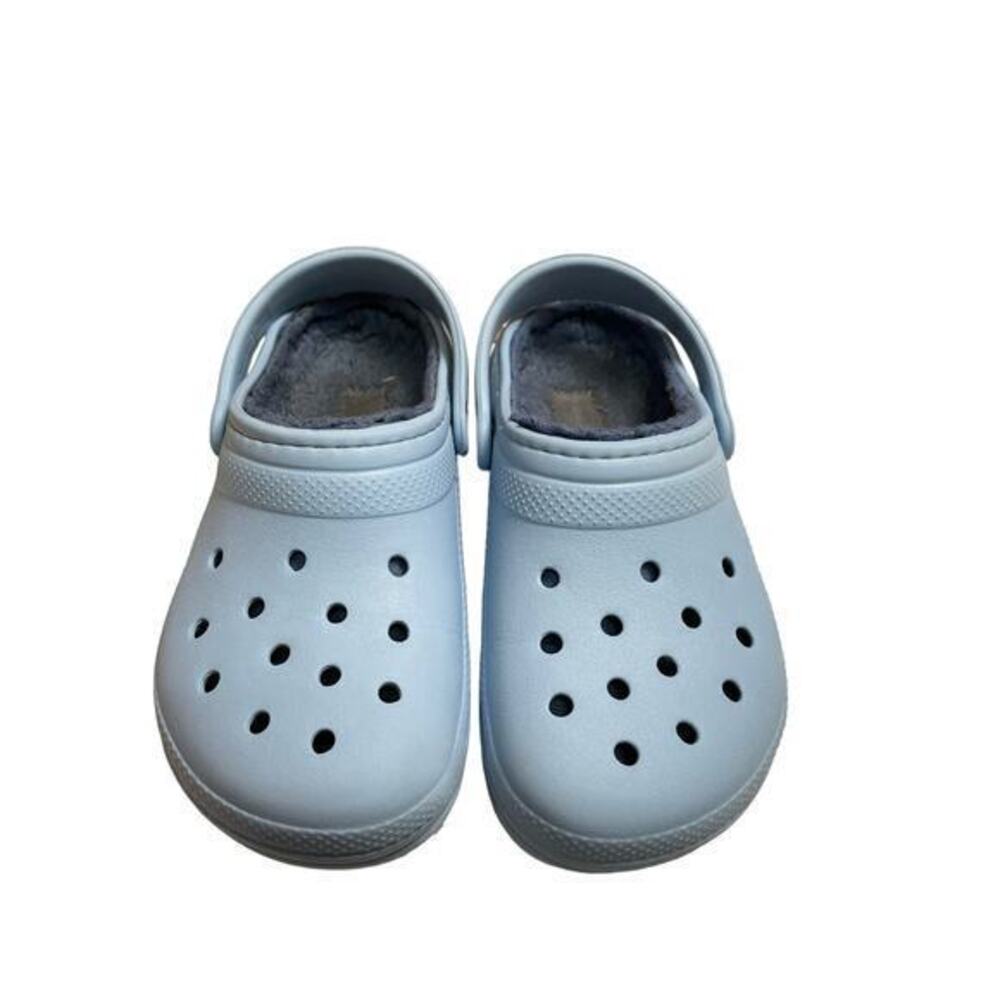 CROCS Girl 12 Boy 12 Fuzz Lined Clog, Light Baby‎ Blue Calcite Child 12